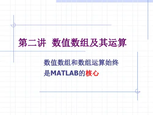 数值数组和数组运算综述
