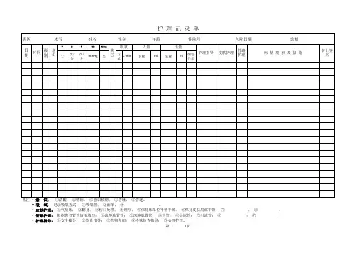 护理记录单