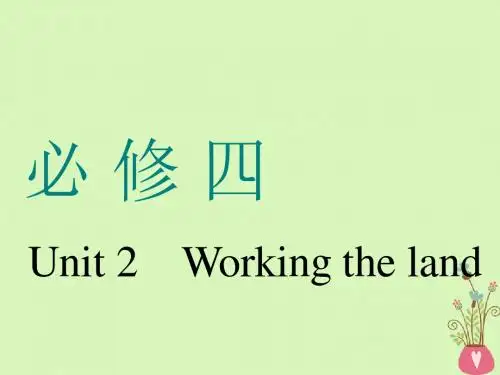 通用版2019版高考英语一轮复习Unit2Workingtheland课件新人教版必修4