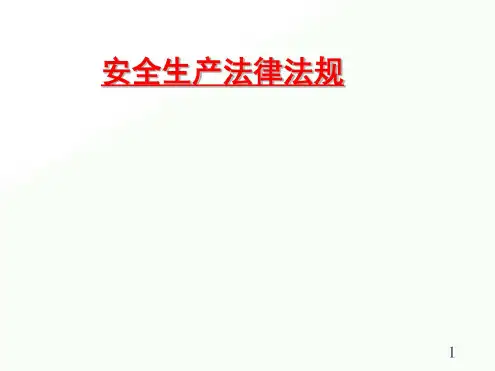 2020年安全生产法律法规知识培训精品