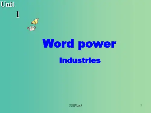 高中英语 Unit1 Building the future Word power课件 牛津译林版选