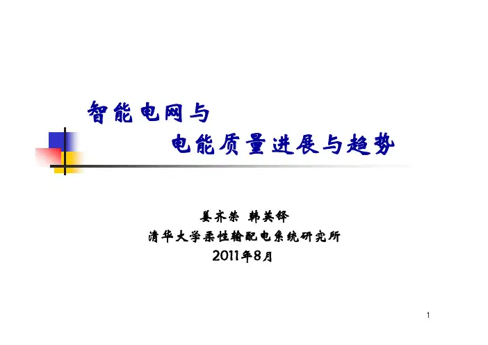 智能电网与电能质量进展与趋势-姜齐荣