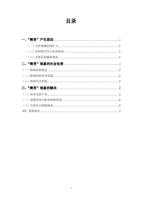 论改革开放新时期剩男现象