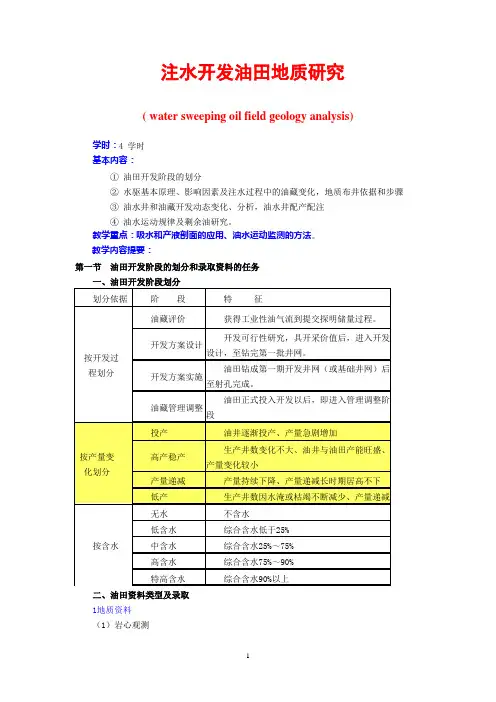 注水开发油田的地质研究