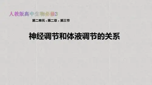 发现式教学高中生物必修3教学课件《神经调节和体液调节的关系》(人教)