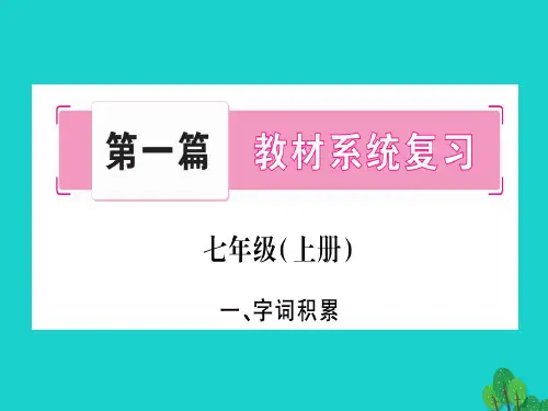 中考语文 教材系统复习 七上课件 语文版