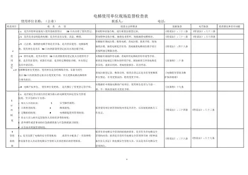 (完整版)电梯使用单位现场监督检查表