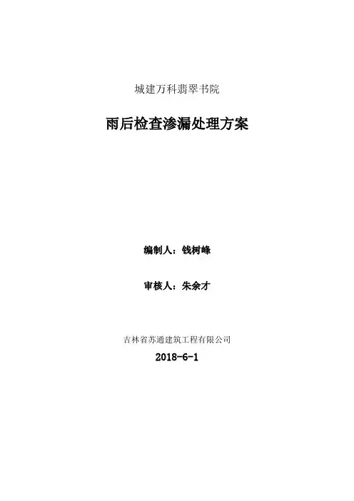 地下室渗漏处理方案 3