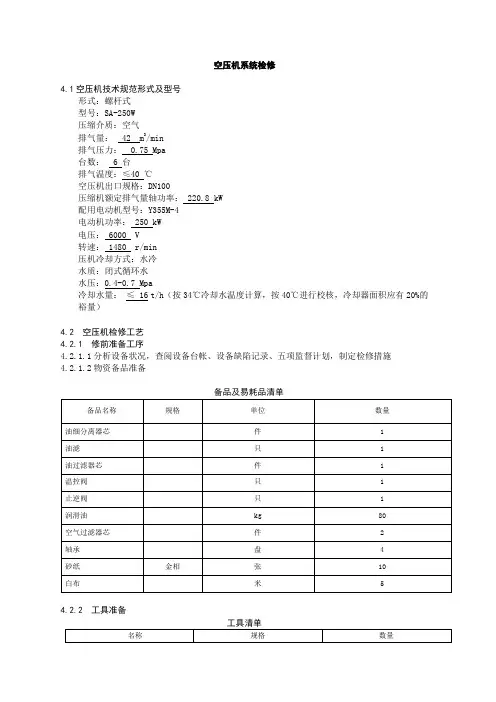 螺杆式空压机检修