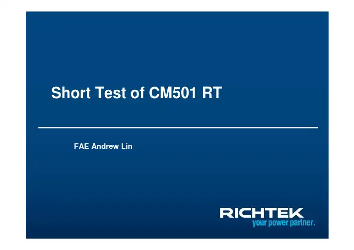 PMIC VDA Short Test of CM501 RT