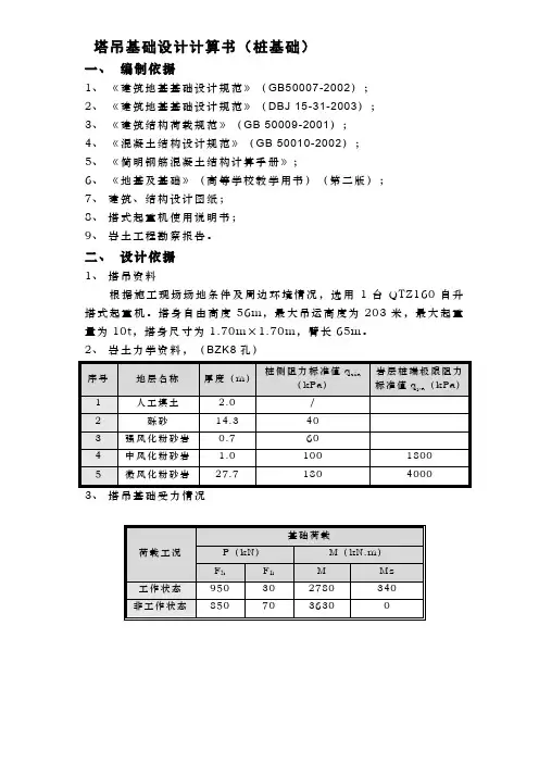 塔吊基础设计计算书(桩基础) 2