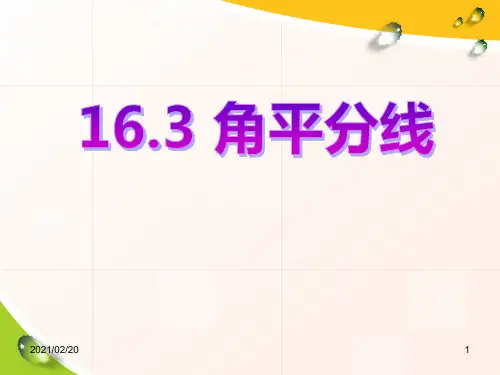 初中八年级上册数学 《角平分线》优质课件PPT