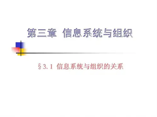 第三章 信息系统与组织