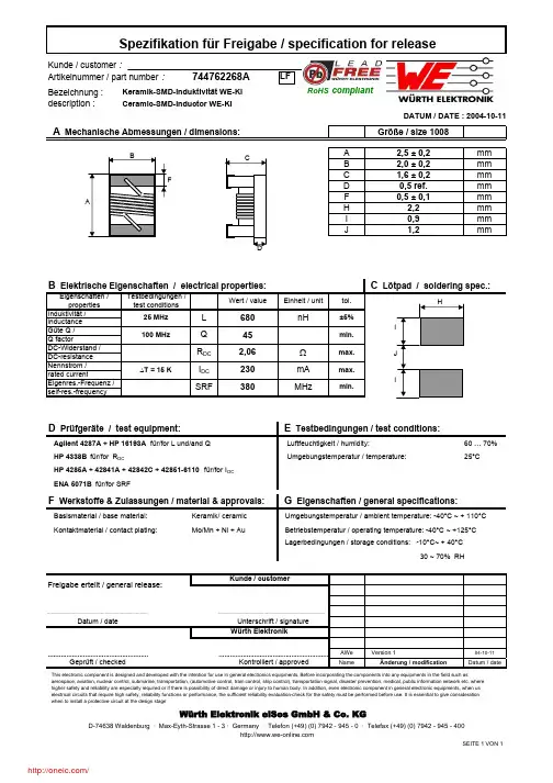 744762268A;中文规格书,Datasheet资料