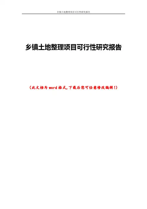 乡镇土地整理项目可行性研究报告