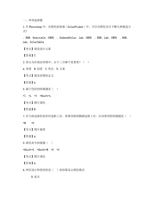 网店装修试题及参考答案