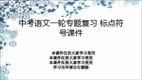 中考语文一轮专题复习 标点符号课件