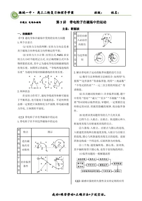 带电粒子在磁场中的运动 导学案