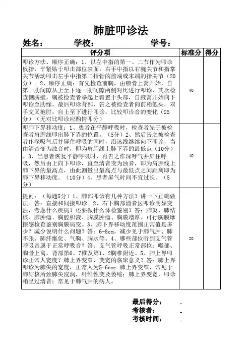 肺脏叩诊法