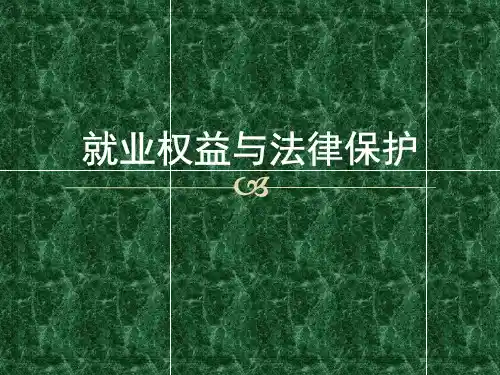 第6讲 就业权益与法律保护