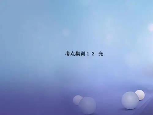 中考科学复习 考点集训12 光课件 浙教版