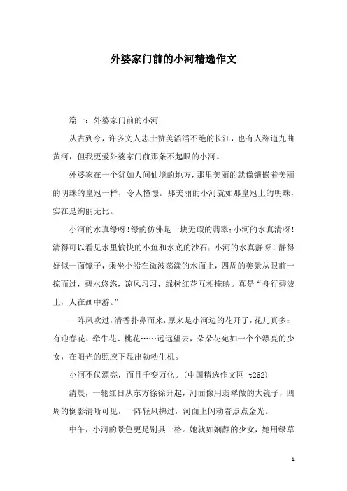 外婆家门前的小河精选作文