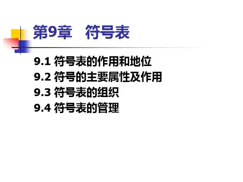 第九章 符号表
