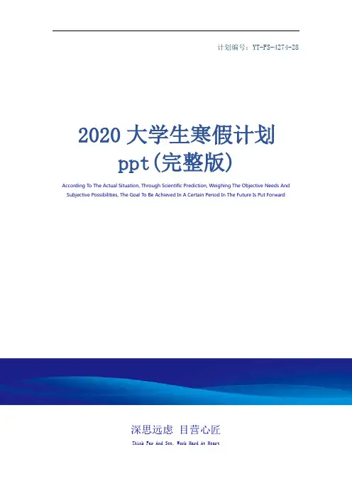 2020大学生寒假计划ppt(完整版)