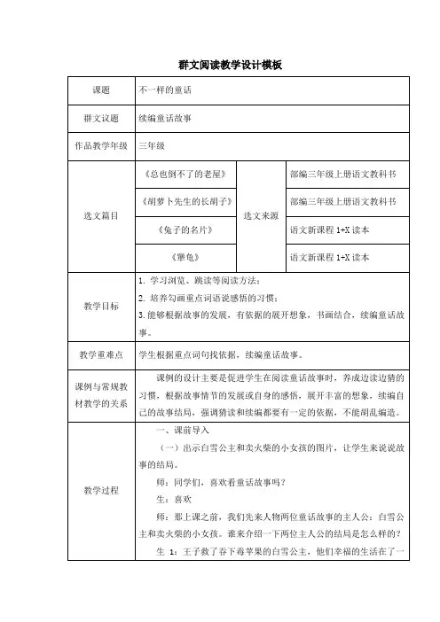 习作：不一样的童话