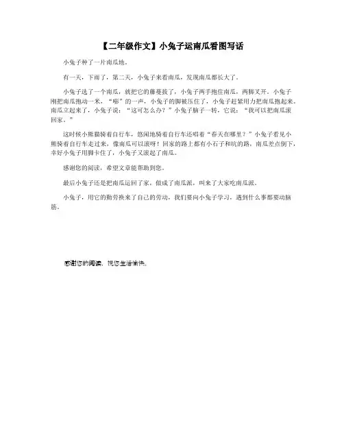 【二年级作文】小兔子运南瓜看图写话