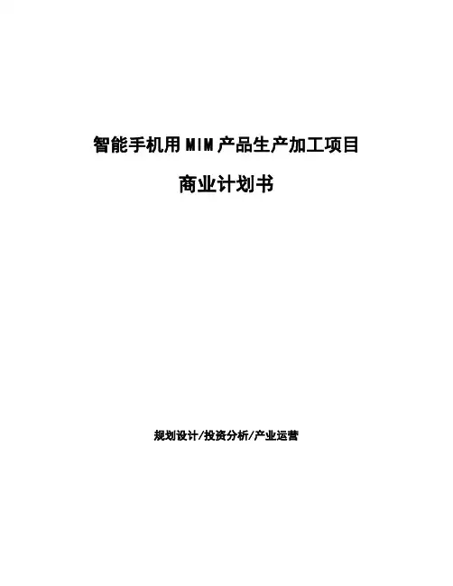 智能手机用MIM产品生产加工项目商业计划书