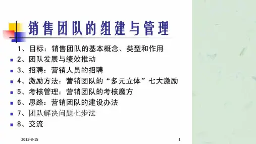 销售团队的组建与管理课件