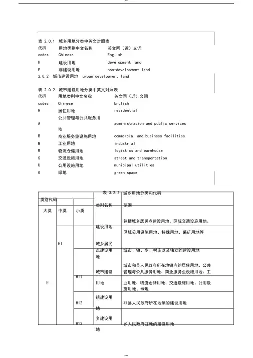 《城市用地分类与规划建设用地标准(表格版)》GB50137-2011