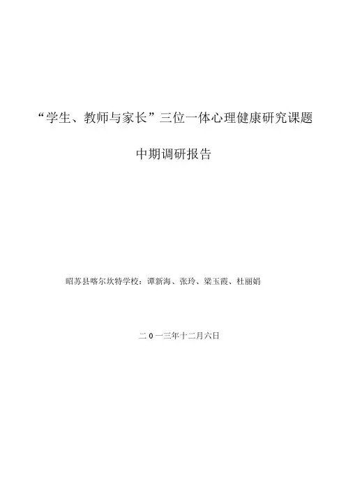 心理健康研究中期报告