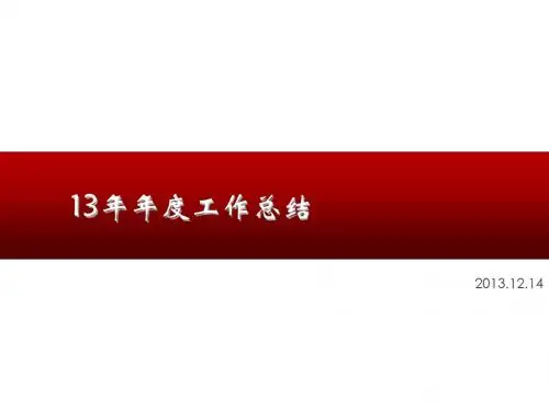 2013年度工作总结