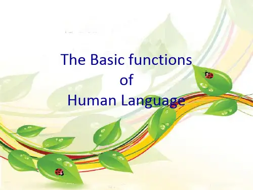 the basic functions of language