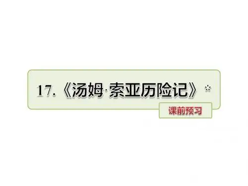 六年级下册语文课件-17.《汤姆索亚历险记》 课前预习人教新课标 (共8张PPT)
