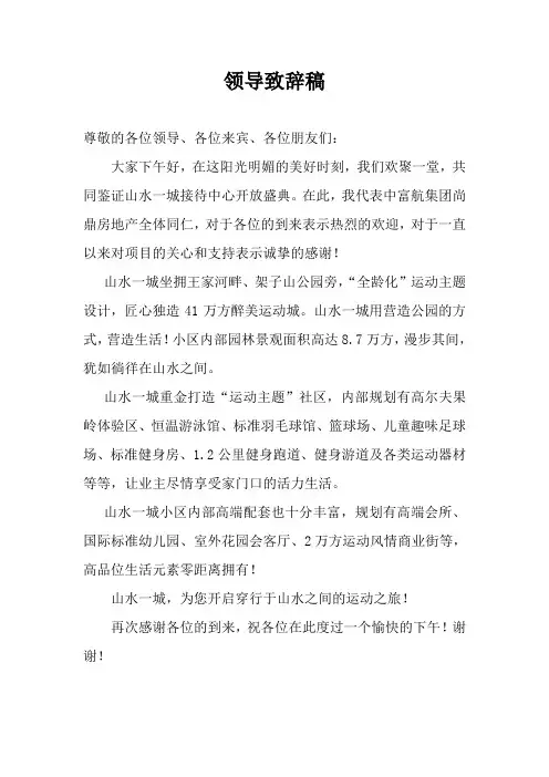 领导致辞稿 2