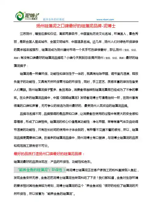扬州硅藻泥之口碑最好的硅藻泥品牌-泥博士