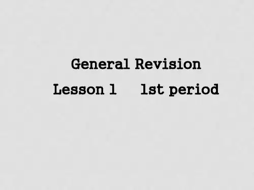 九年级英语下册 General Revision Lesson1 1st period课件 上海新世纪版(1)
