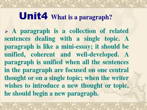 Unit4 Paragraph