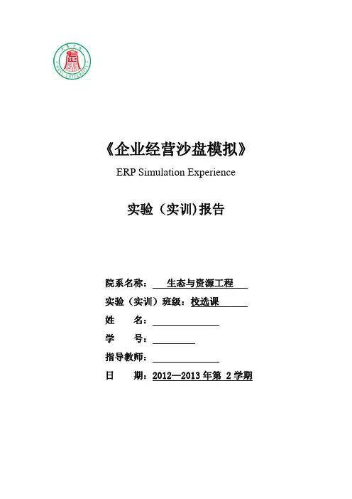 (沙盘)实验(实训)报告格式