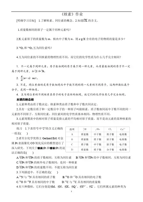 《核素》作业