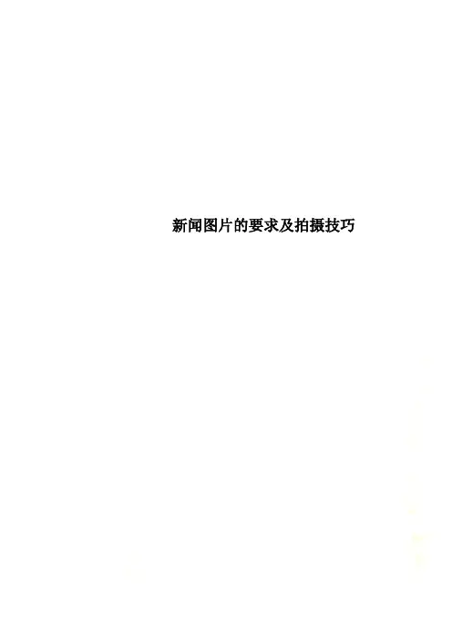 新闻图片的要求及拍摄技巧