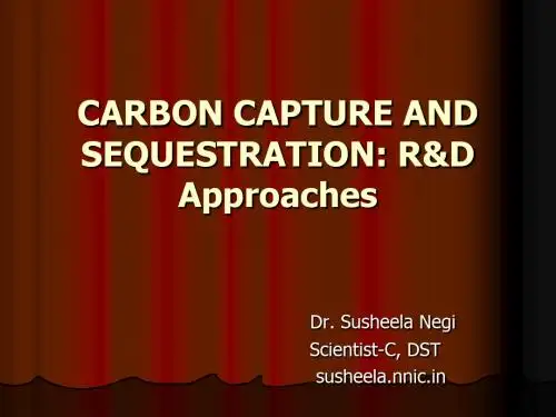 CARBON CAPTURE AND SEQUESTRATION R&D Approaches碳捕获与封存R&D的方法 15页PPT文档
