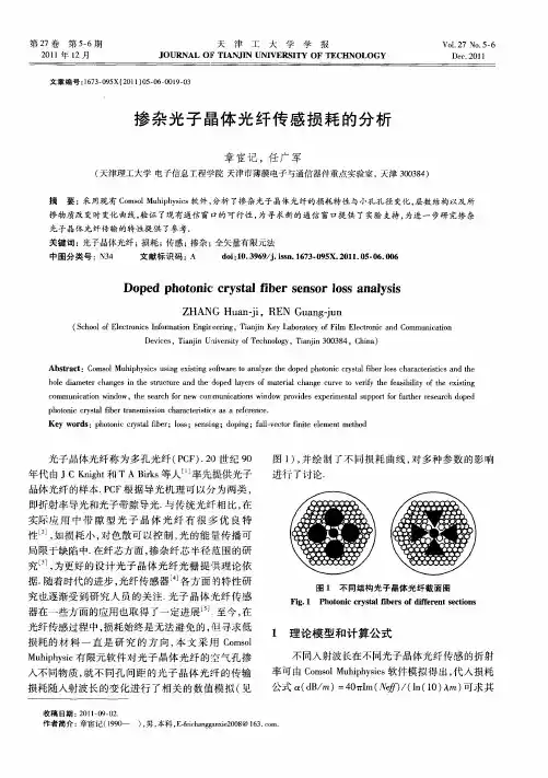 掺杂光子晶体光纤传感损耗的分析