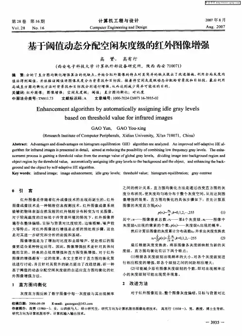 基于阈值动态分配空闲灰度级的红外图像增强