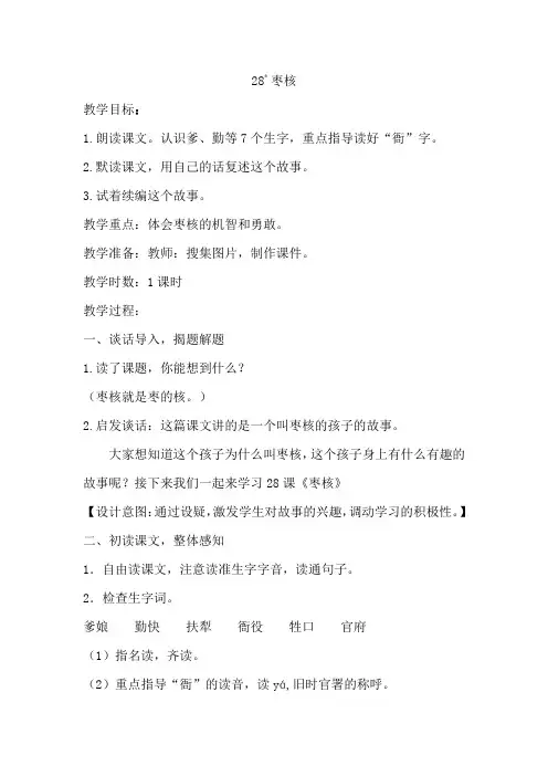 28.枣核(教案)