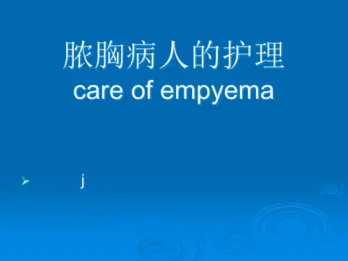 新脓胸病人的护理精品PPT课件