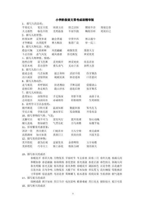 小学成语归类大全———精华版